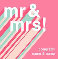 Congrats Mr & Mrs personalised Wedding Card