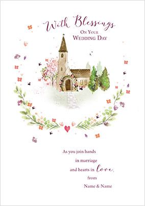 Blessings on Your Wedding Personalised Card