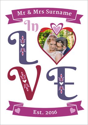 Folklore - Wedding Card Mr & Mrs Love Photo Upload