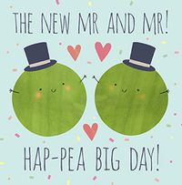 Tap to view Hap- Pea Big Day Mr & Mr Wedding Card