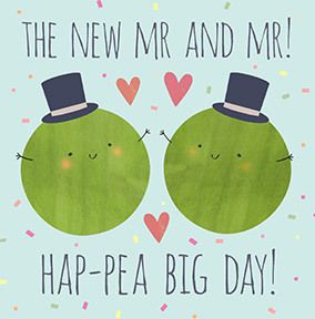 Hap- Pea Big Day Mr & Mr Wedding Card