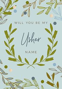 Will You Be My Usher Personalised Wedding Card
