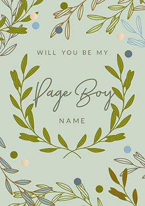Will You Be My Pageboy Personalised Wedding Card