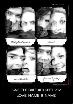 Retro Booth - Save The Date Wedding Card