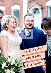 New Mr & Mrs - Photo Wedding Card