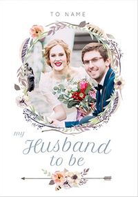 Husband To Be Photo Wedding Card