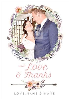 With Love & Thanks - Photo Wedding Card