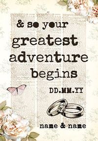 Tap to view Your Greatest Adventure Personalised Wedding Card