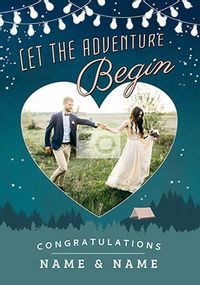 Let The Adventure Begin - Photo Wedding Card