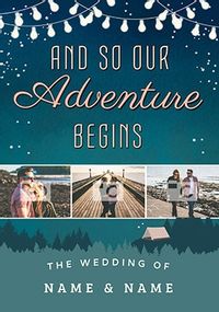 Our Adventure Begins - Photo Wedding Card