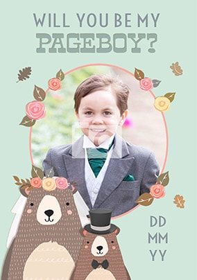 Will You Be My Page Boy? Photo Wedding Card