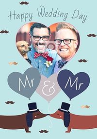 Sausage Dog Mr & Mr Wedding Day Photo Upload Card