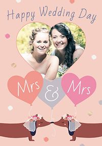 Tap to view Sausage Dog Mrs & Mrs Wedding Day Photo Upload Card