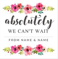RSVP Absolutely Neon Blush personalised Wedding Card