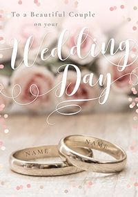 Photographic Wedding Bands Personalised Card