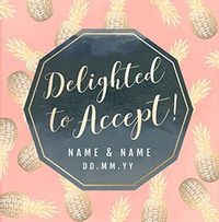 RSVP Pineapples Delighted to Accept personalised Card