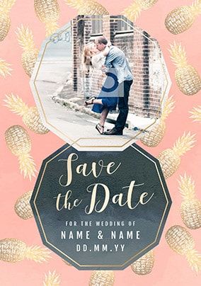Save The Date - Pineapple Photo Wedding Card