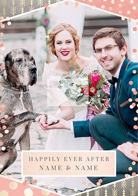 Happily Ever After Photo Wedding Card