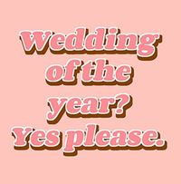 Wedding Acceptance Wedding of the Year personalised Card