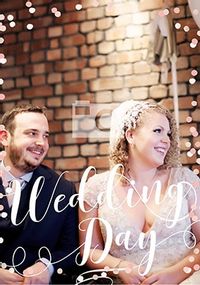 Tap to view Full Photo Upload Confetti Wedding Card