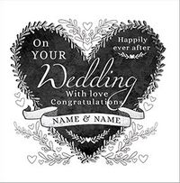 Tap to view Happily Ever After Heart personalised Wedding Card