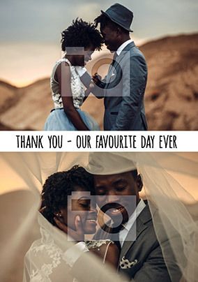 Thank You - Our Favourite Day Photo Wedding Card