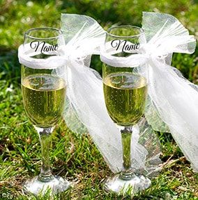 Photographic - Wedding Flutes Hers & Hers