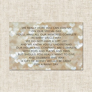 Wedding Invitations Gift Poem Cards Funky Pigeon